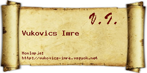 Vukovics Imre névjegykártya